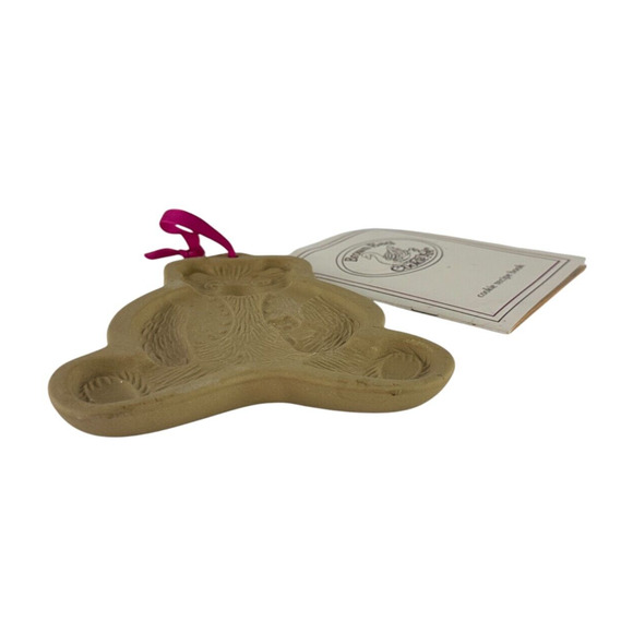 Vintage 1989 Brown Bag Cookie Art Teddy Bear Stoneware Mold with Recipe Booklet - Picture 2 of 8